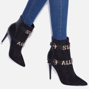 Black stiletto heel booties